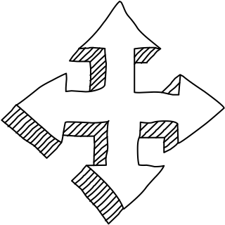 Arrow Cross from the 3D Basic (Hatch) shape library