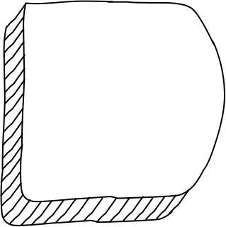 Rectangle With One Curved Side from the 3D Basic (Hatch) shape library