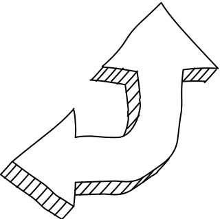 Corner Arrows Rounded from the 3D Basic (Hatch) shape library