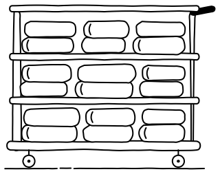 Linen cart from the Aged Care 2 shape library