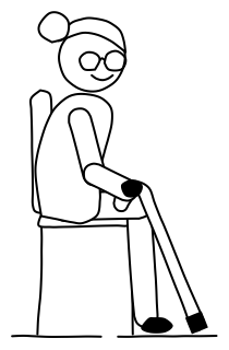 Resident seated from the Aged Care 2 shape library
