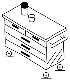 Medication cart from the Aged Care 2 shape library