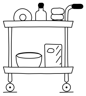 Treatment trolley from the Aged Care 2 shape library