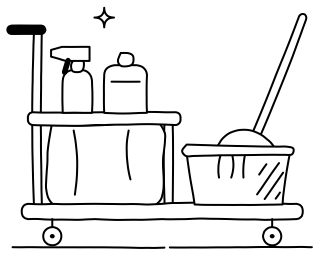 Cleaning cart from the Aged Care 2 shape library