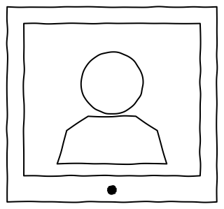 Video call from the aged-care shape library