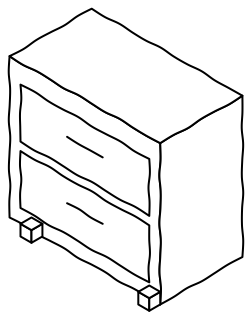 Bedside Cabinet from the aged-care shape library