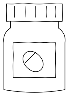Pill bottle from the aged-care shape library