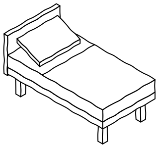 Single Bed from the aged-care shape library