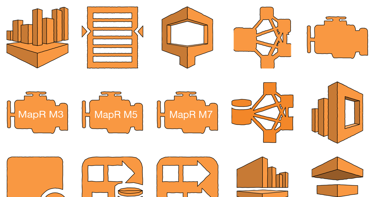 A selection of shapes from AWS Analytics