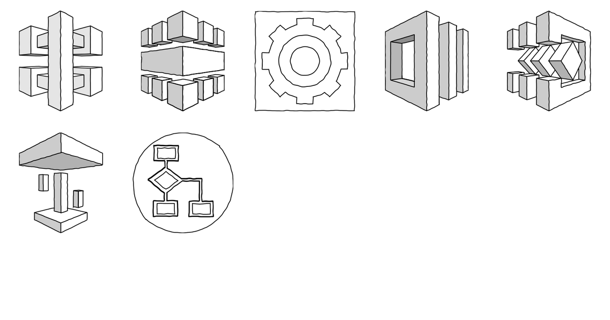 A selection of shapes from AWS App Services