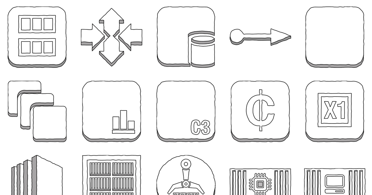 A selection of shapes from AWS Compute