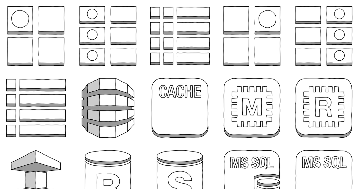 A selection of shapes from AWS Database