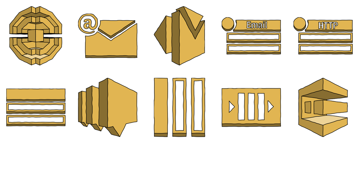 A selection of shapes from AWS Messaging