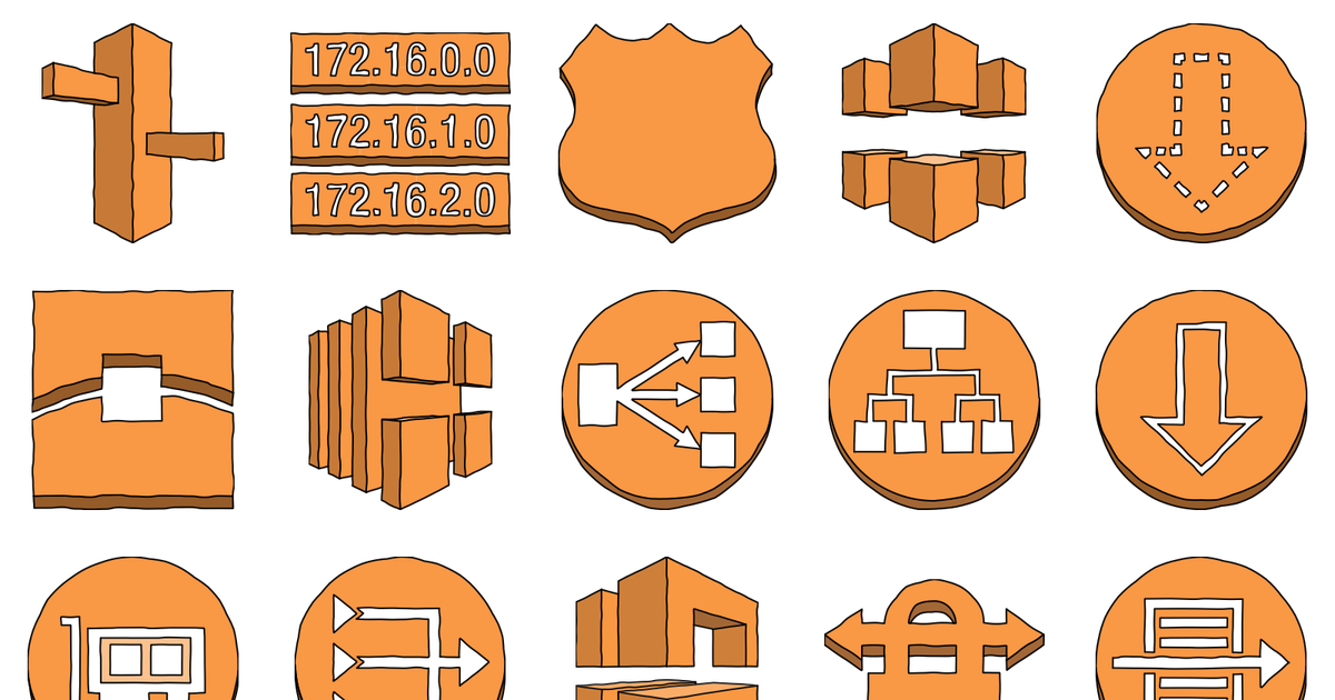 A selection of shapes from AWS Networking & Content Delivery
