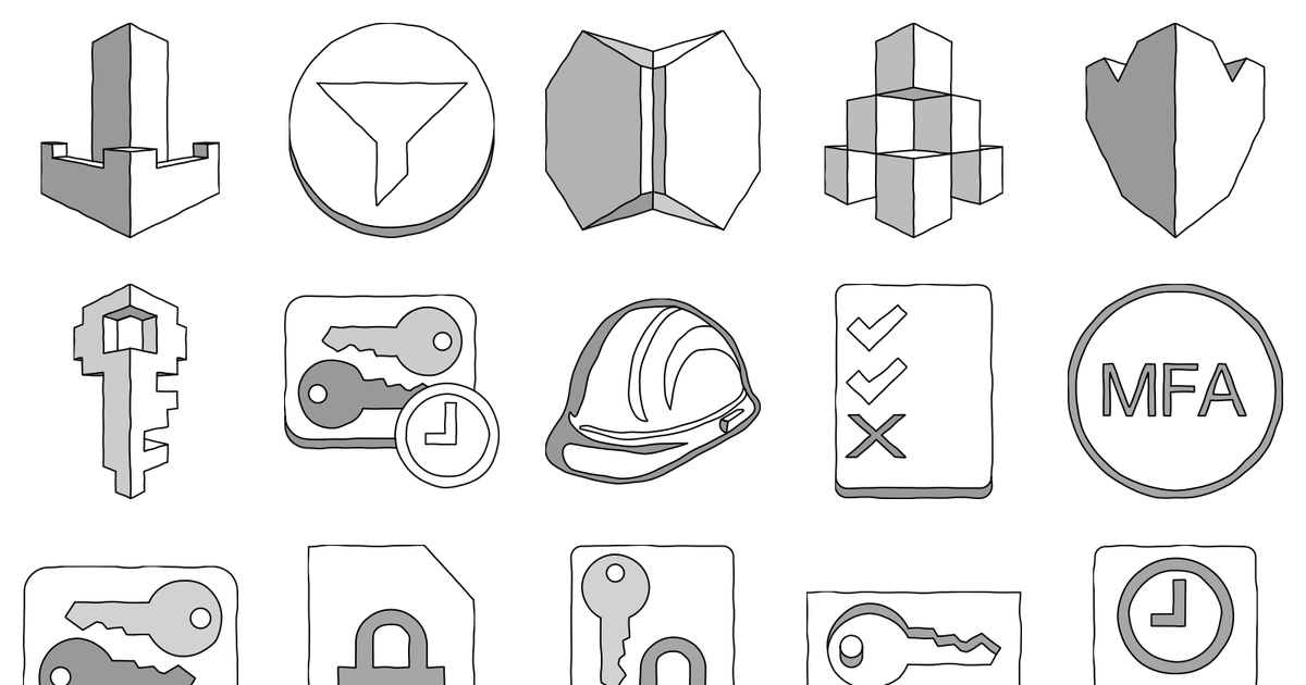A selection of shapes from AWS Security, Identity, Compliance