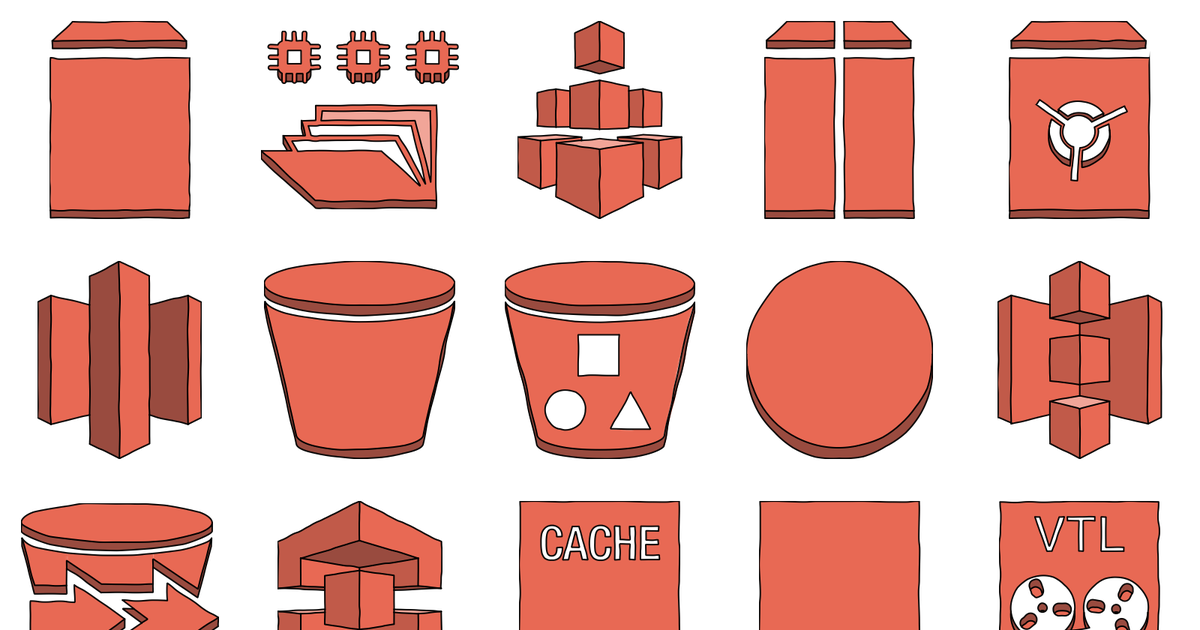 A selection of shapes from AWS Storage