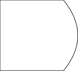 Rectangle With One Curved Side from the Basic (Clean) shape library