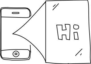 Mobile With HI from the Communication shape library