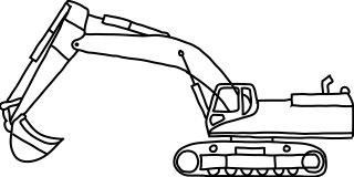 Backhoe from the Construction shape library