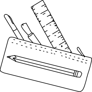 Pencil Bag from the Education shape library
