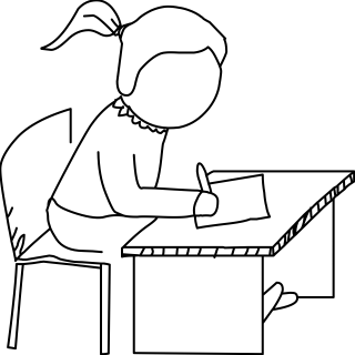 Girl At Desk from the Education shape library