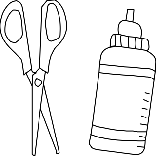 Scissors And Glue from the Education shape library
