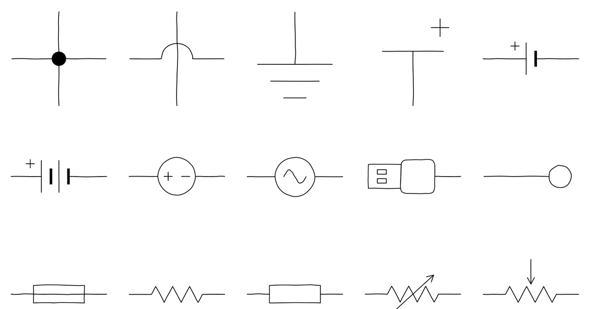 A selection of shapes from Hobby Electronics Notebook