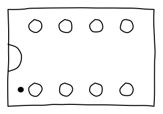 Chip, 8 Pins from the Hobby Electronics Notebook shape library