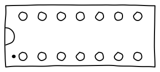 Chip, 14 Pins from the Hobby Electronics Notebook shape library