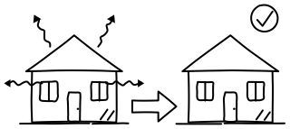 Before and After Retrofit from the Home Energy Efficiency shape library
