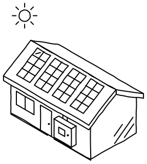 Rooftop Solar Panels from the Home Energy Efficiency shape library
