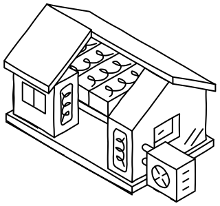 Retrofit House Cutaway from the Home Energy Efficiency shape library