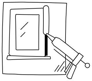 Caulking a Gap from the Home Energy Efficiency shape library