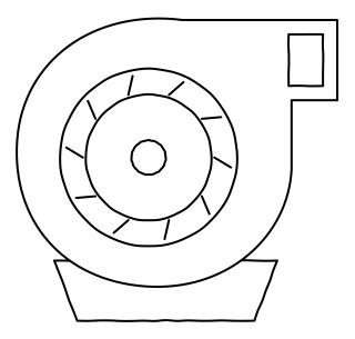 Centrifugal fan from the HVAC: Air Handling & Room Comfort shape library