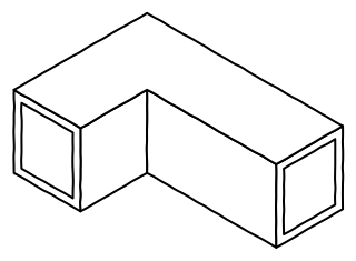 Duct elbow from the HVAC: Air Handling & Room Comfort shape library