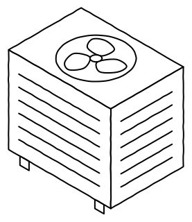 Outdoor condensing unit from the HVAC: Air Handling & Room Comfort shape library
