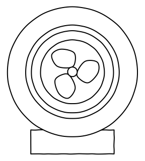 Inline duct fan (flat) from the HVAC: Air Handling & Room Comfort shape library