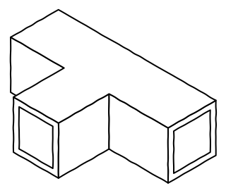 Duct branch from the HVAC: Air Handling & Room Comfort shape library