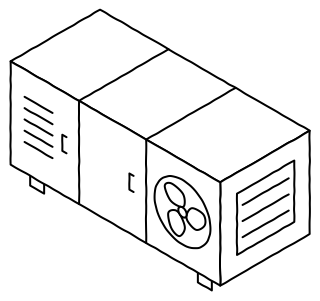 Air handling unit from the HVAC: Air Handling & Room Comfort shape library