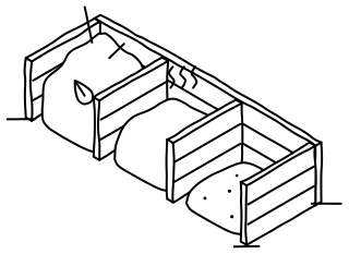 Three-Bay Compost from the Regenerative Farm Isometric shape library