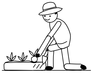 Gardener Planting from the Regenerative Farm Isometric shape library
