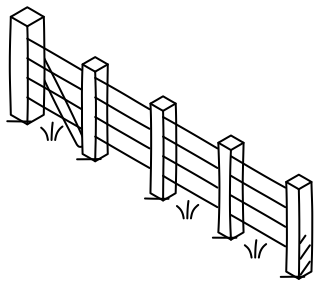 Post-and-Wire Fence from the Regenerative Farm Isometric shape library