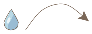 Water Flow Arrow from the Regenerative Farm Plan (Watercolor) shape library