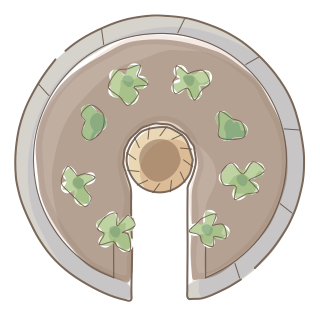 Keyhole Garden from the Regenerative Farm Plan (Watercolor) shape library