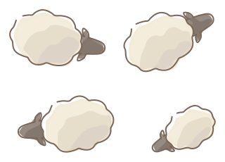 Sheep from the Regenerative Farm Plan (Watercolor) shape library