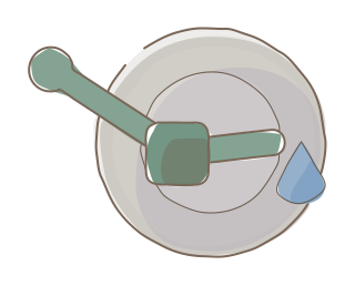 Hand Pump Well from the Regenerative Farm Plan (Watercolor) shape library