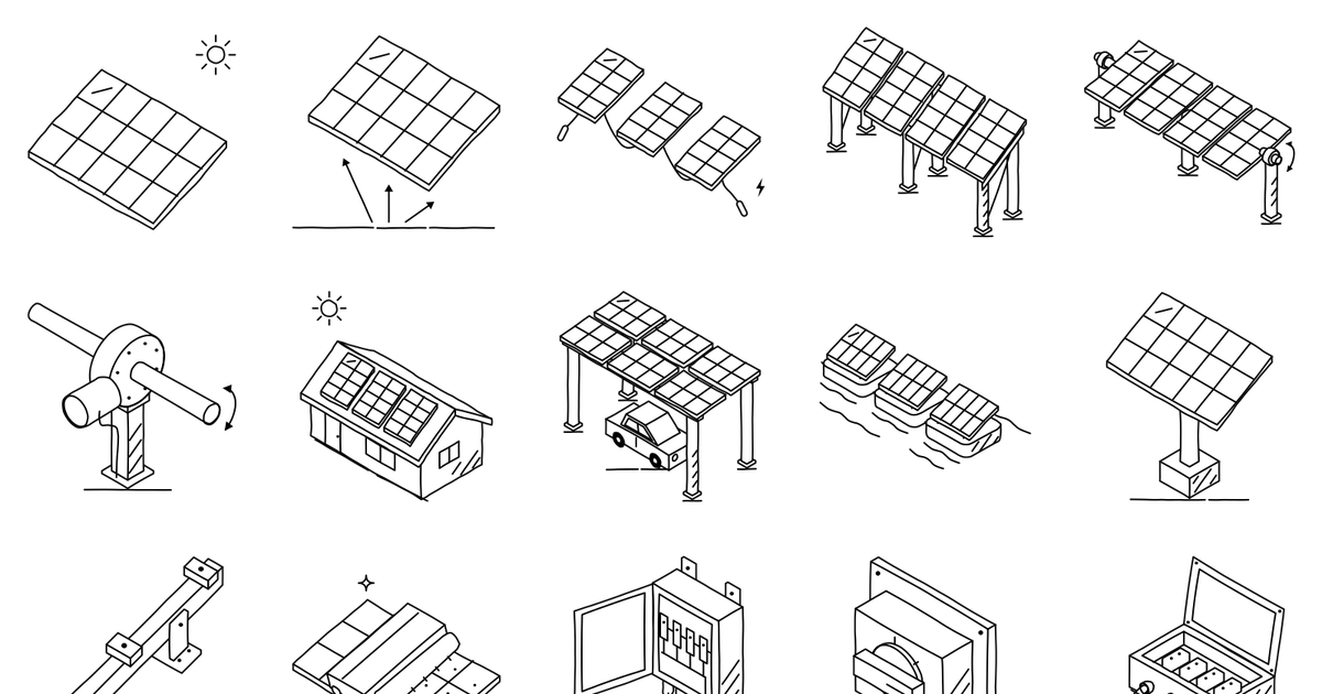 A selection of shapes from Solar & Battery Sites 2