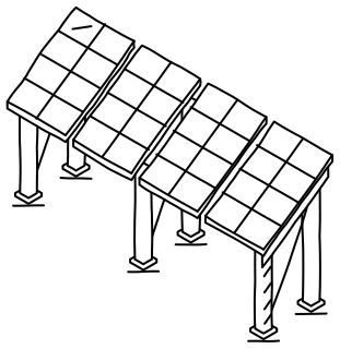 Fixed-Tilt Row from the Solar & Battery Sites 2 shape library