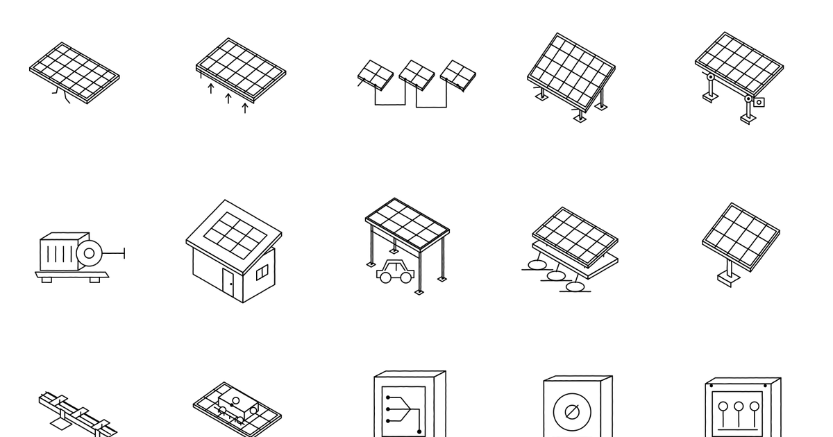 A selection of shapes from Solar & Battery Sites