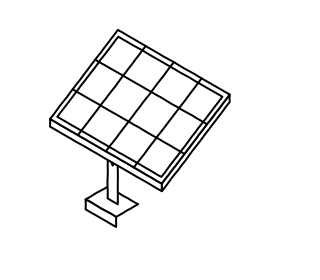 Ground-Mount Post from the Solar & Battery Sites shape library